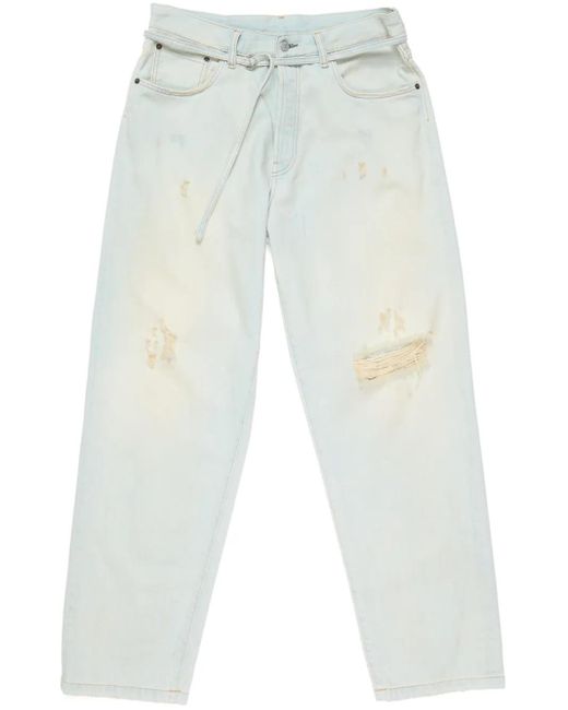 Acne White Straight-Leg Jeans
