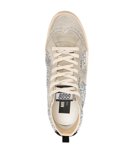 Golden Goose Deluxe Brand White Mid Star Glitter Upper Suede Toe St