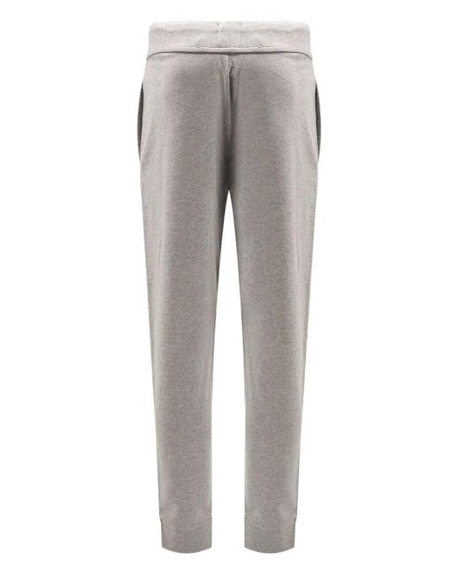 Boss Gray Stripe-Print Cotton Track Pants for men