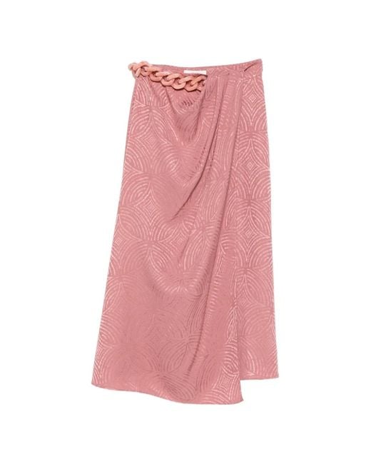 Joseph Pink Jacquard Chain Midi Skirt