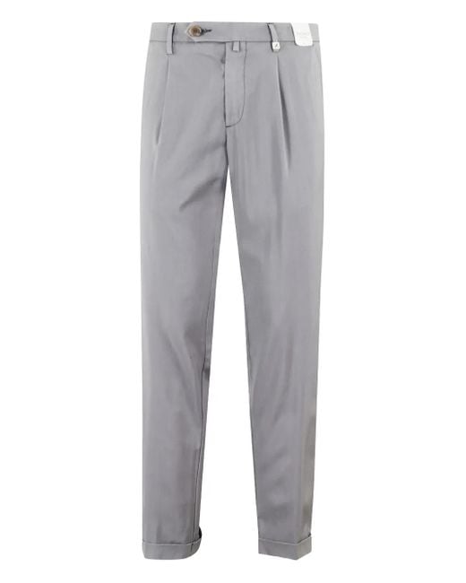Myths Gray Pleat-Detail Pants for men