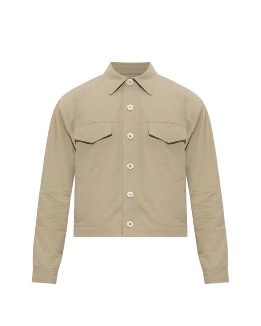 Balmain Natural Button-Fastening Pocket-Detail Overshirt for men