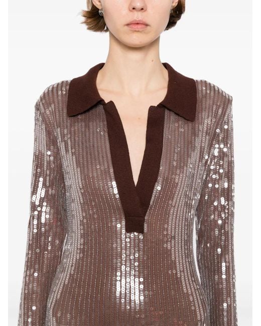 Monse Brown Mesh Midi Dress