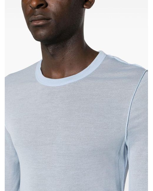 AMI Blue Semi-sheer Lyocell T-shirt for men