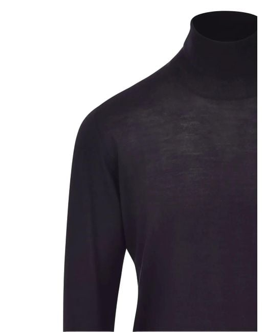 Fedeli Blue Roll-Neck Sweater for men
