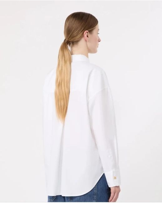 Max Mara White Drop-Shoulder Button-Down Shirt