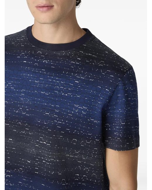 Missoni Blue Printed T-Shirt for men
