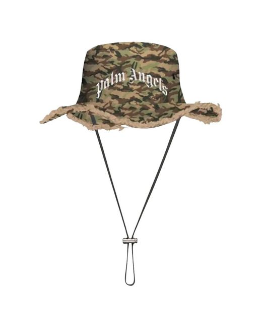Palm Angels Brown Camouflage-Pattern Hat for men