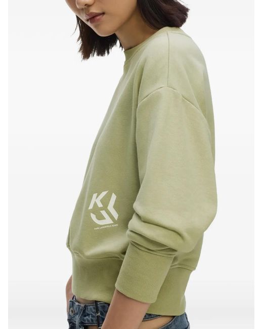 Karl Lagerfeld Green Logo-Print Sweatshirt