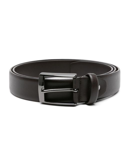 Pal Zileri Black Engraved-buckle Leather Belt for men