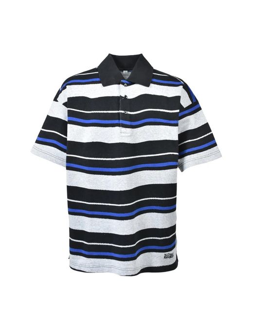 Martine Rose Blue Ego Ss Striped Polo Shirt for men