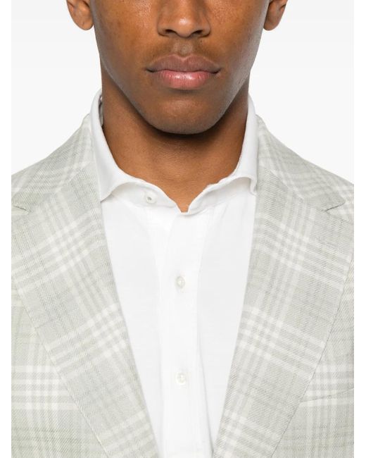 Eleventy White Checked Blazer for men