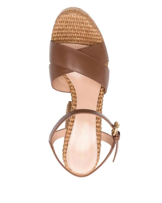 Gianvito Rossi Brown 110Mm Bebe Espadrilles