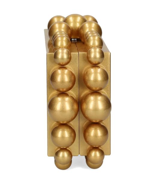 Cult Gaia Yellow Bead-Embellished Clutch Bag