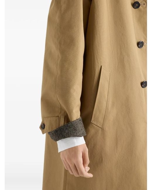 Abrigo Con Logo Triangular Prada de hombre de color Natural