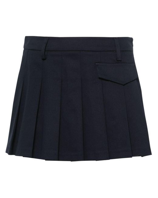 Blanca Vita Blue Gladio Pleated Mini Skirt