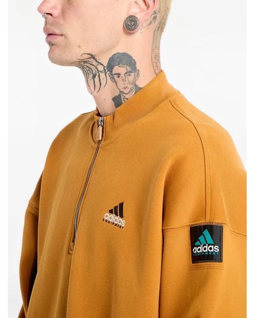 Adidas Orange Half-Zip Sweatshirt for men