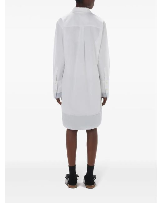 J.W. Anderson White Double Shirt Dress Sleeve Long