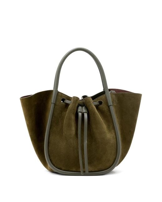 Proenza Schouler Green Small Drawstring-Fastening Tote Bag