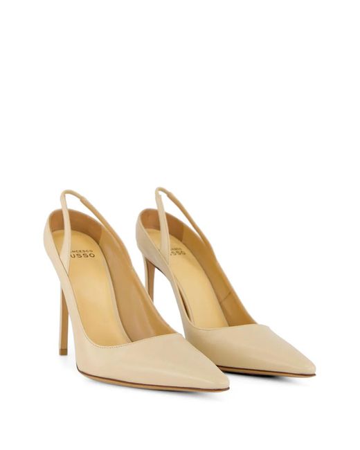 Francesco Russo Metallic Slingback Pointed Pumps