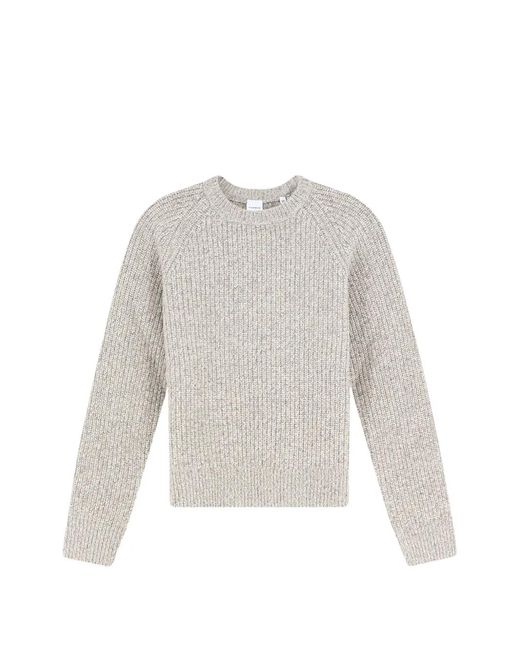 Aspesi White Ribbed Raglan-Sleeve Sweater