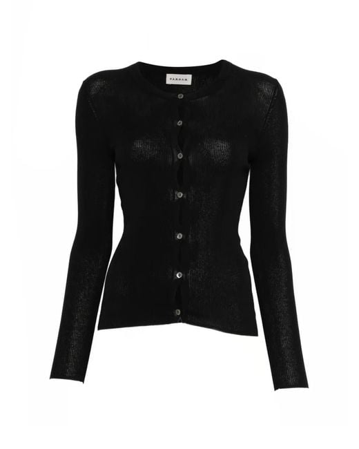 P.A.R.O.S.H. Black Ribbed Cardigan
