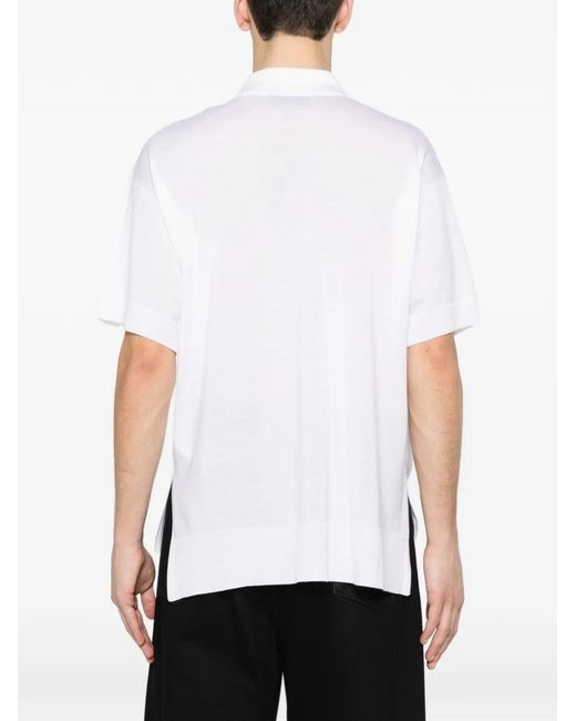 AMI White Ami De Coeur Wool Polo Shirt for men