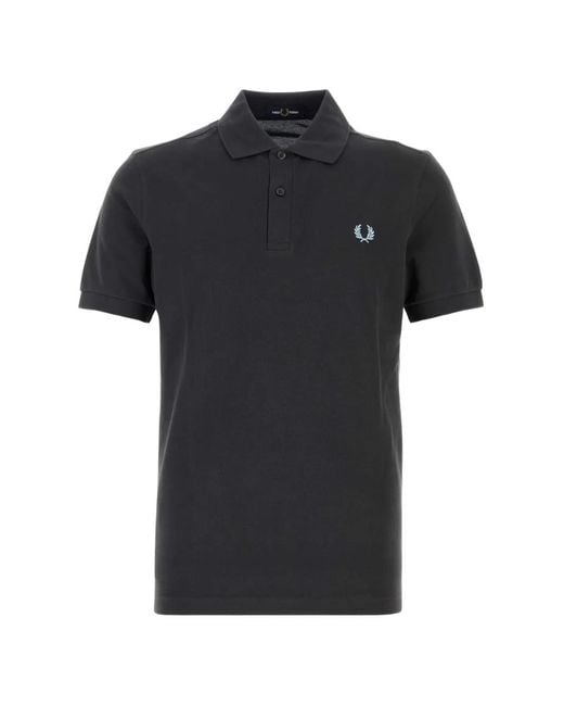 Fred Perry Black Embroidered-Logo Polo Shirt for men