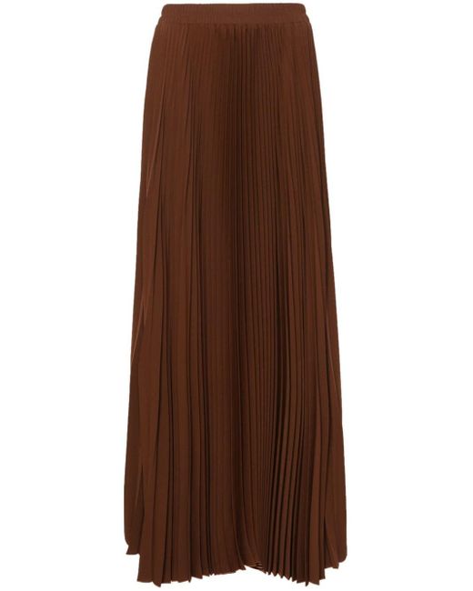 Styland Brown Pleated Maxi Skirt