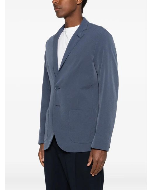 Herno Blue Blazer À Revers Crantés for men