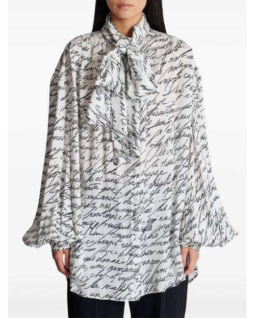 Blusa Love Letter di Balmain in Gray