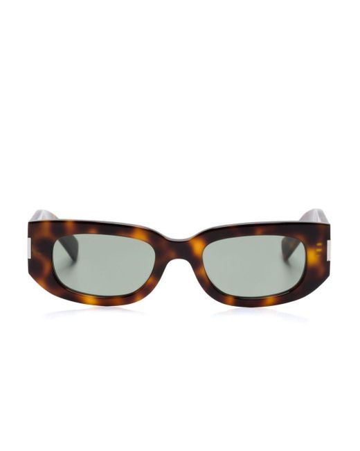 Saint Laurent Brown Rectangle-frame Sunglasses