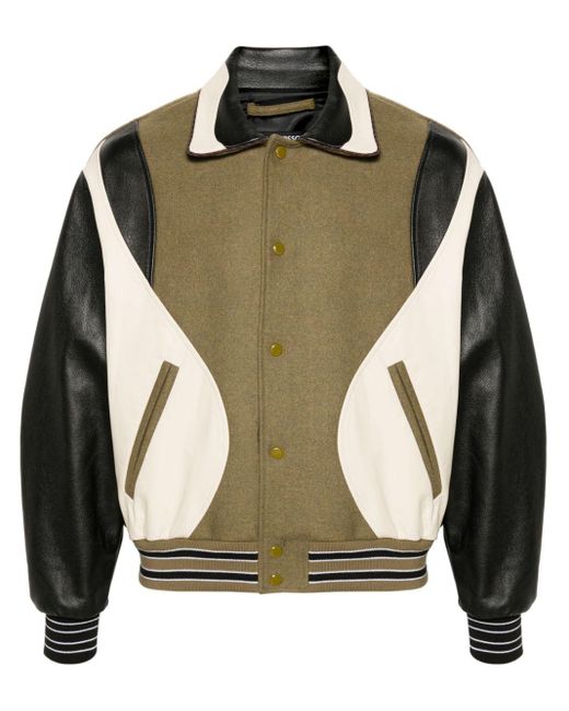 ANDERSSON BELL Green Robyn Panelled Bomber Jacket for men