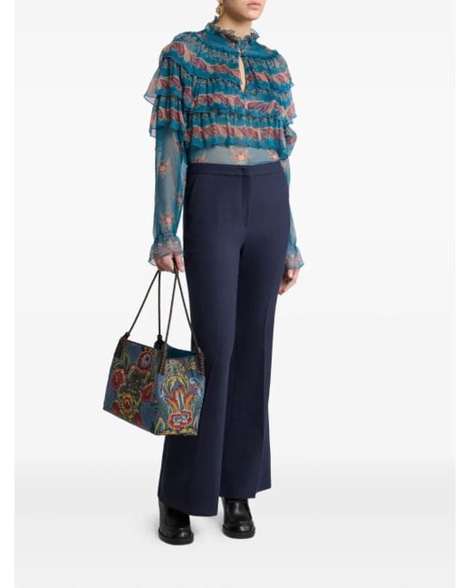Etro Blue Silk Blouse
