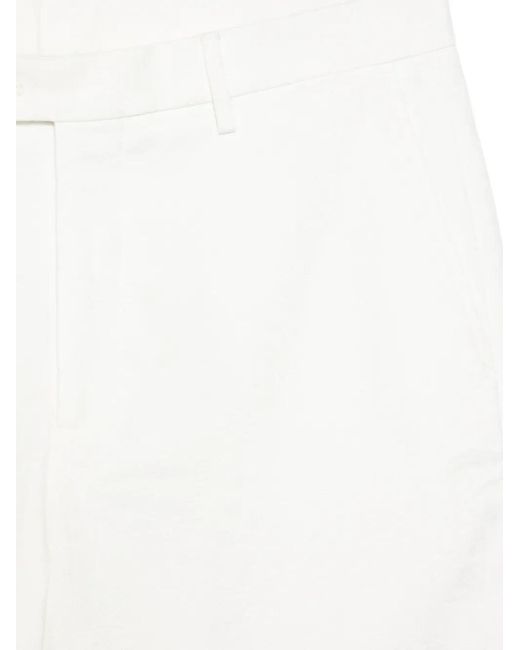 Etro White Short À Motif Et Passants De Ceinture for men