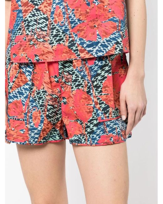 Ulla Johnson Red Edlyn High-Waist Mini Shorts