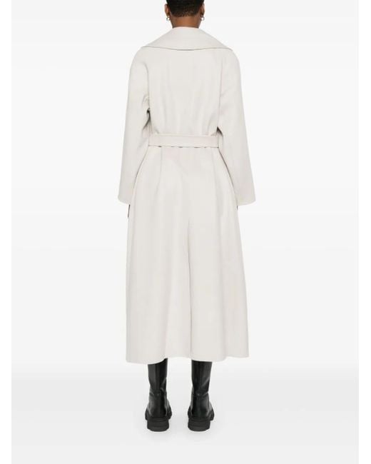 Max Mara White Virgin-Wool Coat