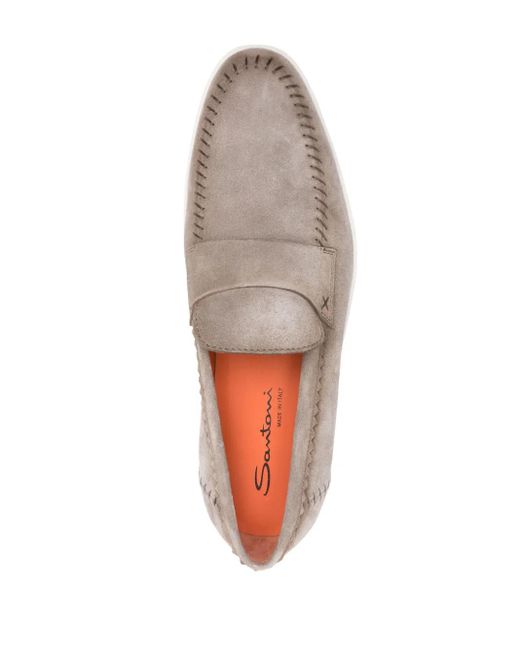 メンズ Santoni スエードローファー Gray