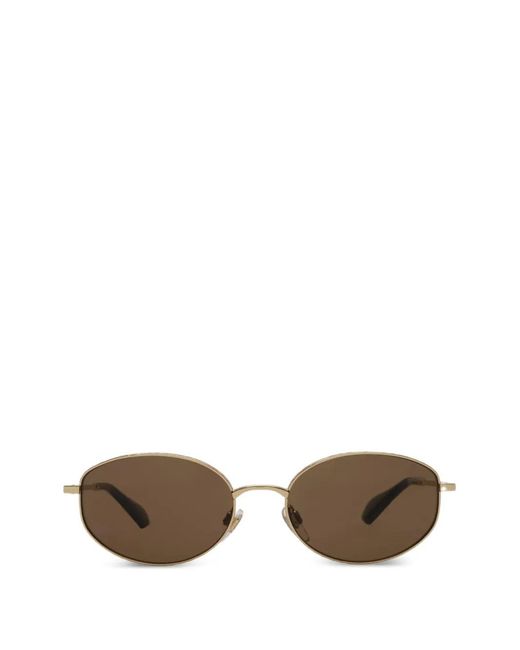 Burberry Metallic Metal Check Oval Sunglasses