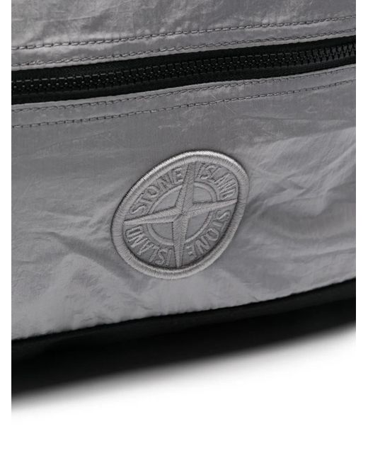 Stone Island Gray Compass-Motif Backpack for men