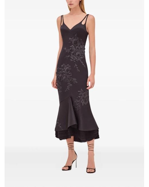 Alexis Black Raquel Embroidered Mermaid Dress