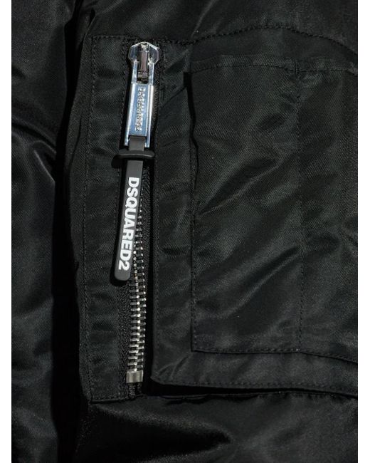 DSquared² Black Zip-Fastening Bomber Jacket for men