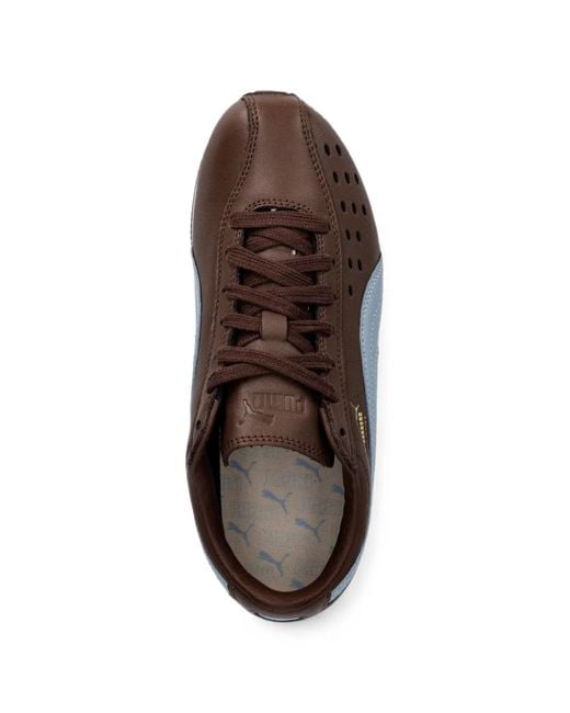 PUMA Brown Sprint Round-Toe Low-Top Sneakers