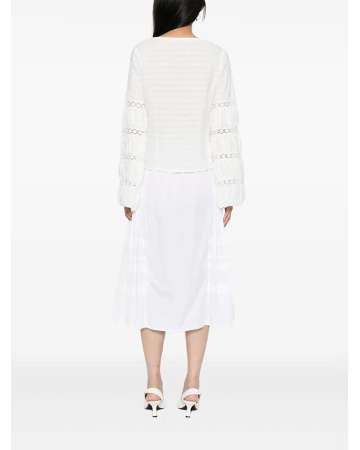 Róisín Pierce White Floral-Embroidered Blouse