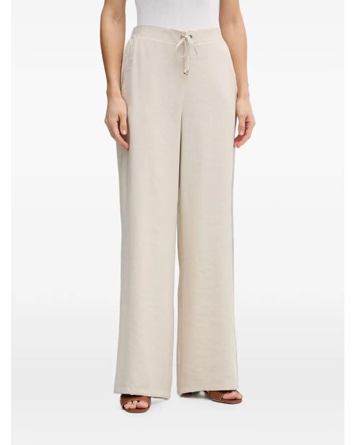 Joseph Ribkoff Natural Drawstring Wide-Leg Palazzo Pants