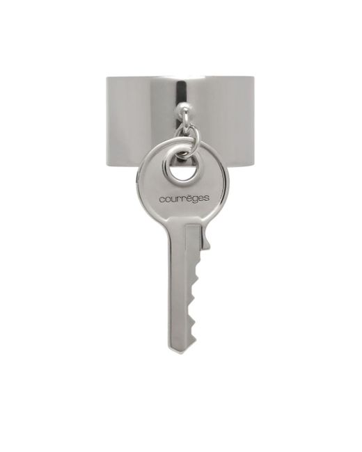 Courreges Gray Key Metal Ring