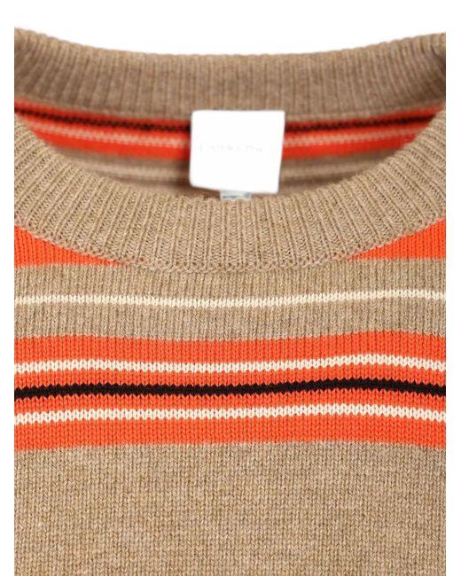 Paul Smith Orange Striped Contrast-Sleeve Crew-Neck Sweater for men