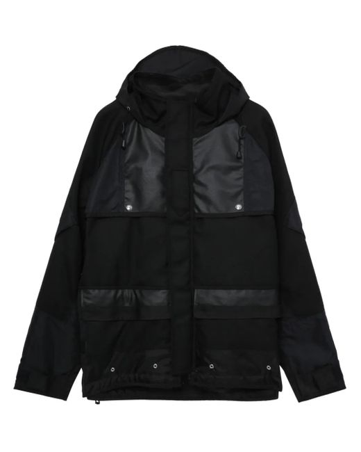 Junya Watanabe Black Logo-Print Hooded Jacket for men