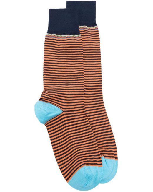 Paul Smith Blue Mid Calf-lenght Striped Socks for men