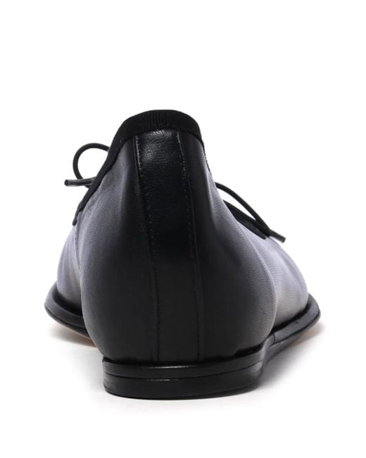 Simone Rocha Black Bow-Embellished Leather Ballerina Shoes